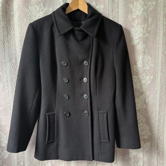 Jones New York Women's Black Wool Peacoat - Picture 5 of 8